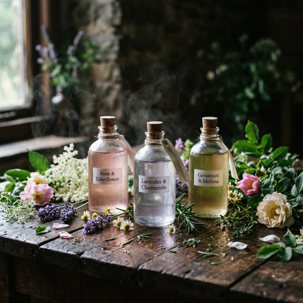 Hidrolatos y aguas florales destiladas